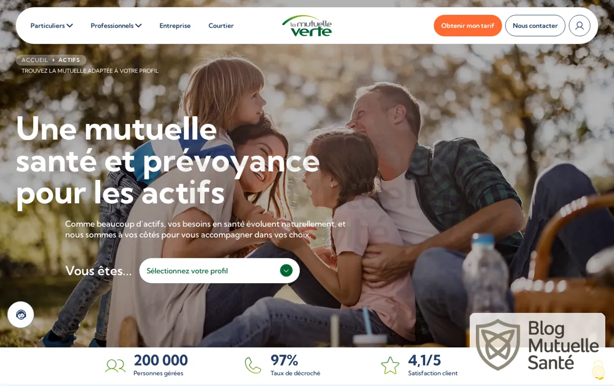 Capture : Mutuelle santé adaptée à vos besoins | La Mutuelle Verte